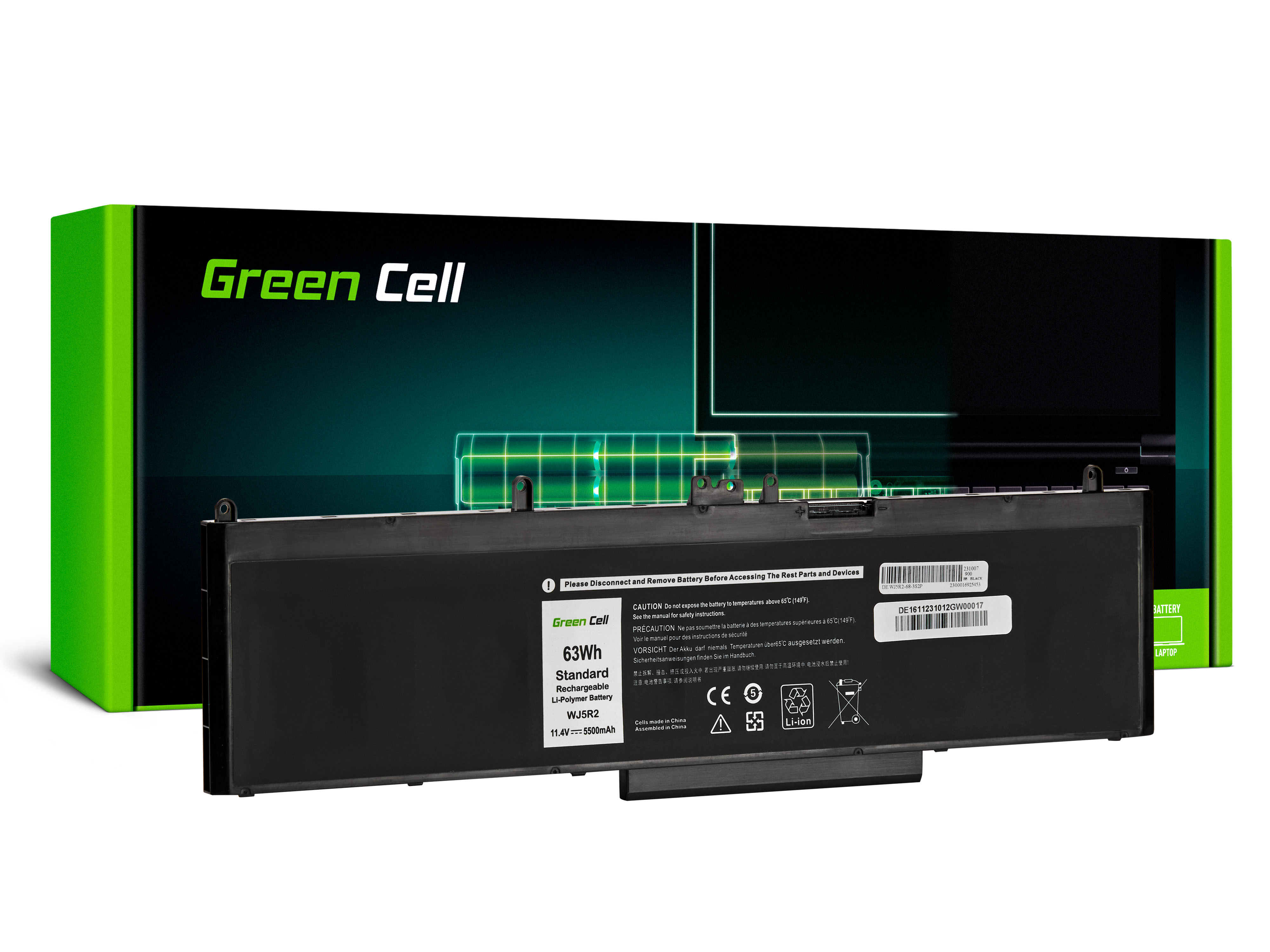Green Cell Battery WJ5R2 04F5YV for