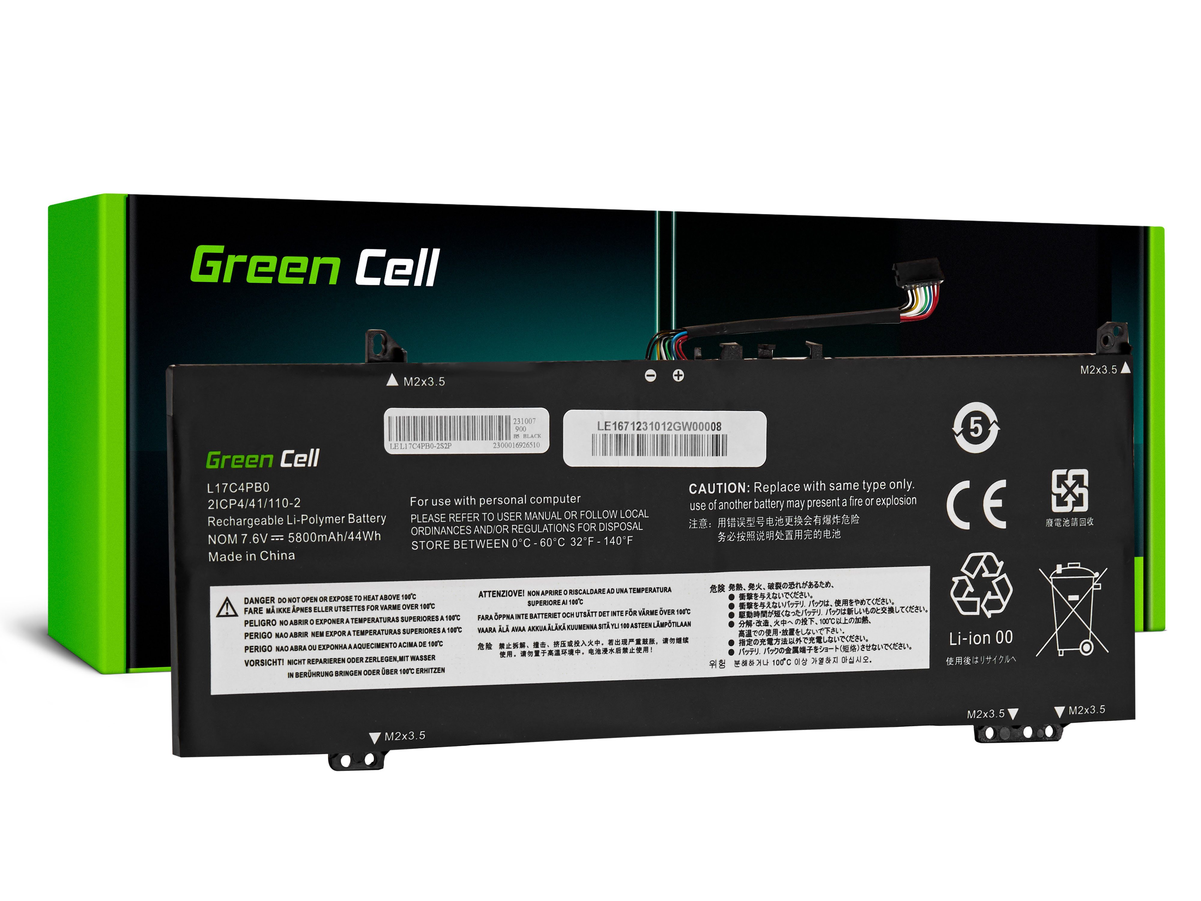 Green Cell Battery L17C4PB0 L17C4PB2 L17M4PB0