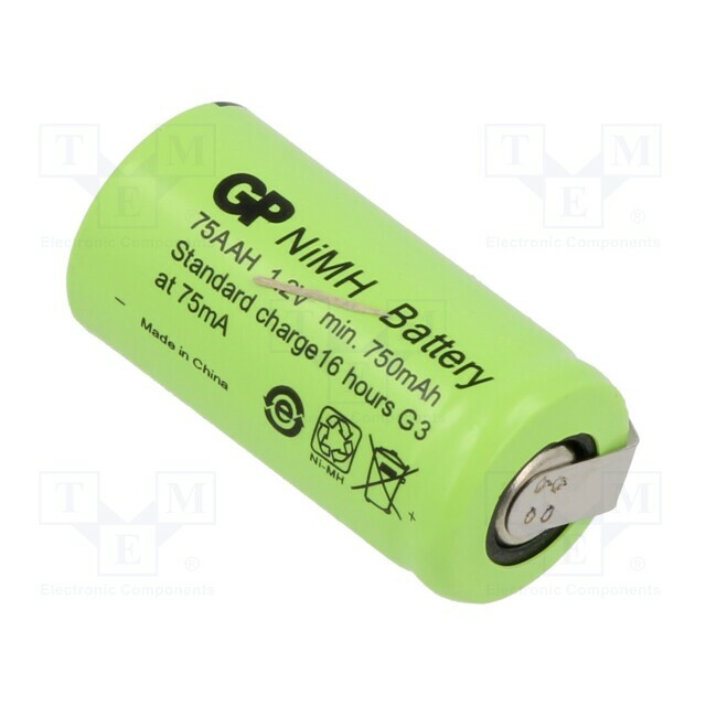 Re-battery: Ni-MH; 2/3AA,2/3R6; 750mAh; 1