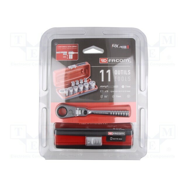 Wrench-set; 6-angles,socket spanner; 1/4"; RXPICO