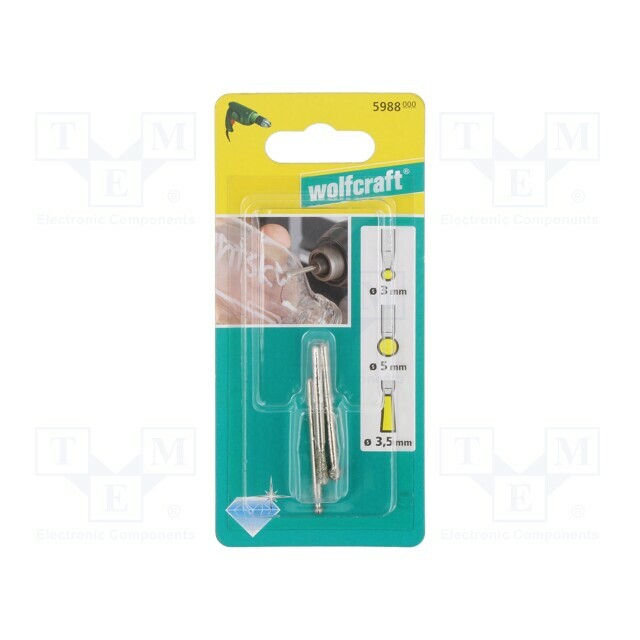 WOLFCRAFT Grinding pin; 3pcs; plunger; 3mm