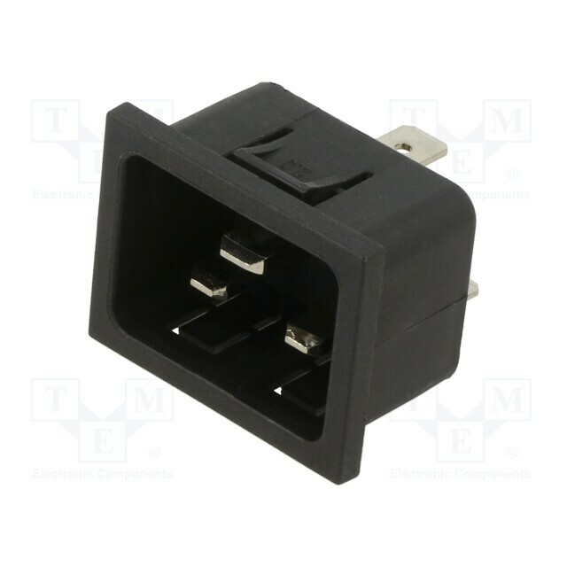 SCHURTER Connector: AC supply; plug; male