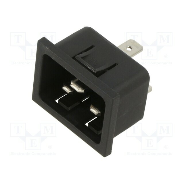 SCHURTER Connector: AC supply; plug; male
