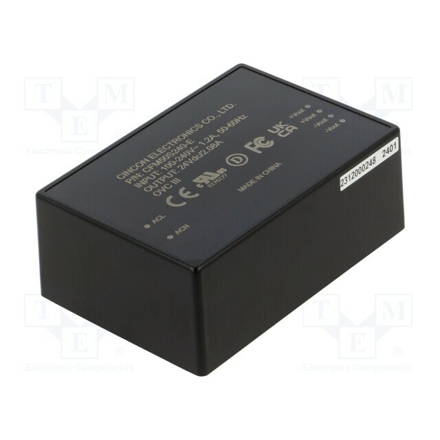 CINCON Converter: AC/DC; 50W; Uin: 80÷264VAC