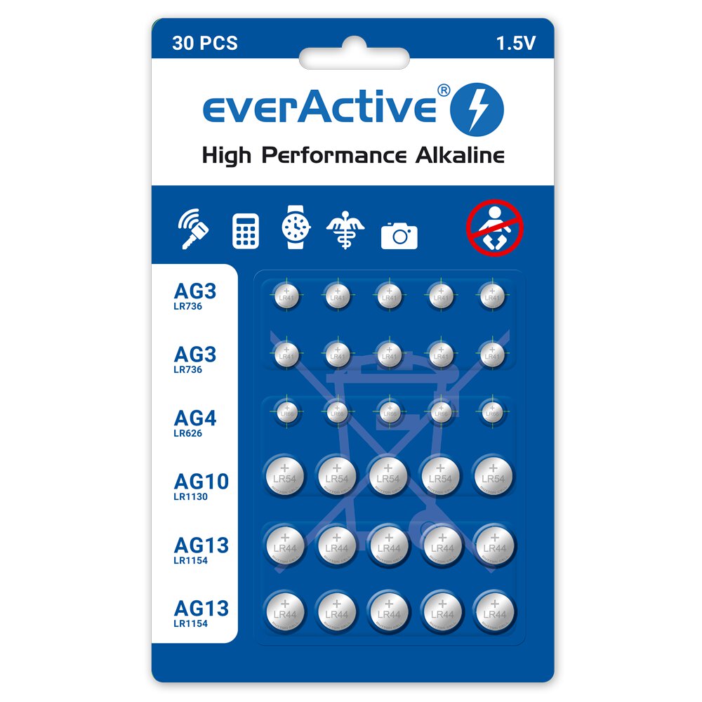 Mini alkaline battery Set everActive 10