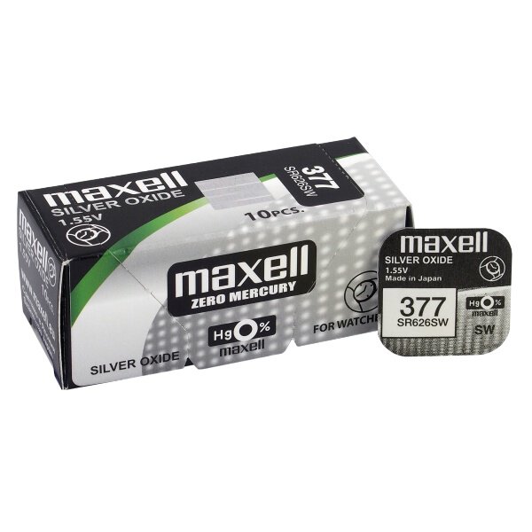 377 baterijas 1.55V Maxell sudraba-oksīda