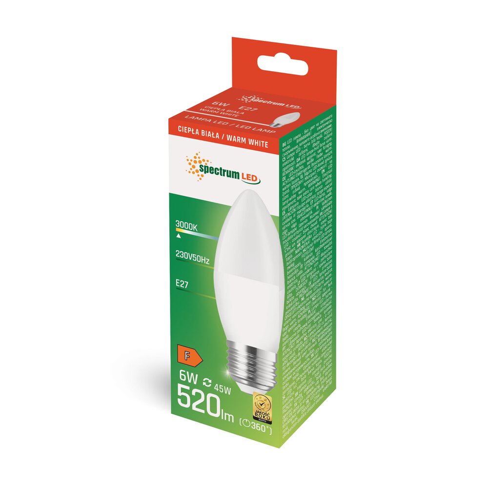 ZAR.LED 6W E27 SWIECZKA CIEPŁA