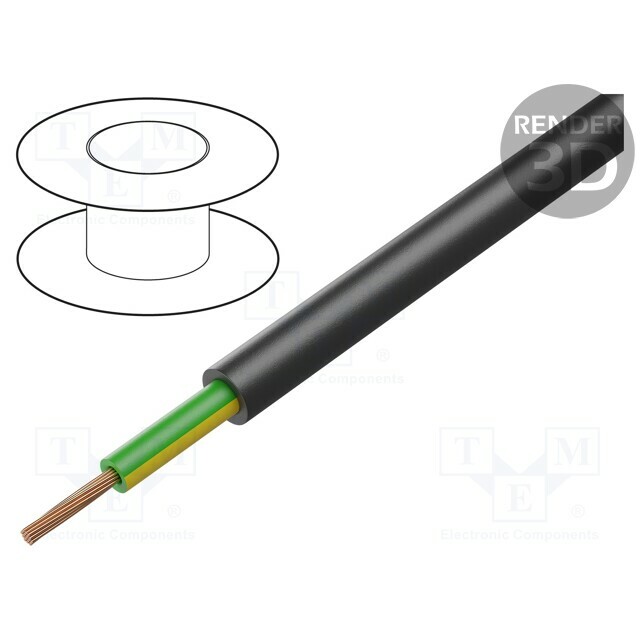 LAPP Wire: mains; 1x10mm2; PVC; black