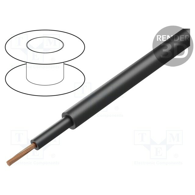 LAPP Wire: mains; 1x10mm2; PVC; black