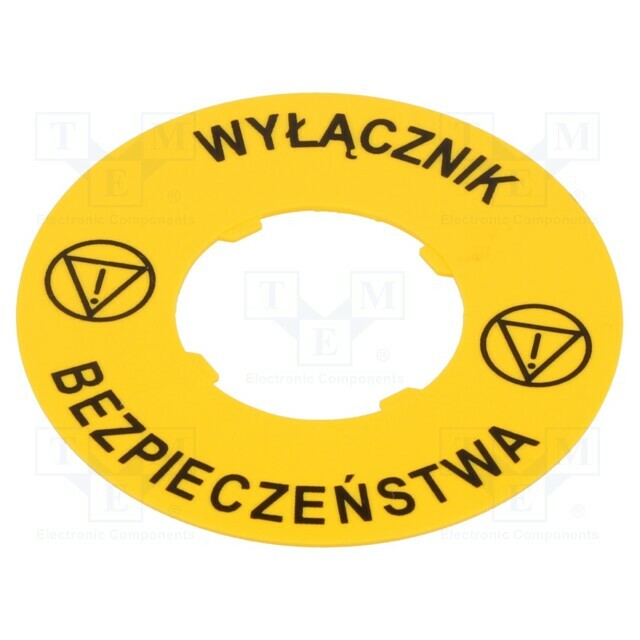 LOVATO ELECTRIC Label; 22mm; Platinum; yellow