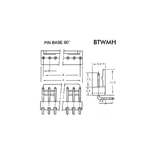 BOARD TO WIRE CONNECTOR 90° -