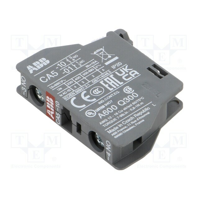 ABB Auxiliary contacts; screw terminals; front