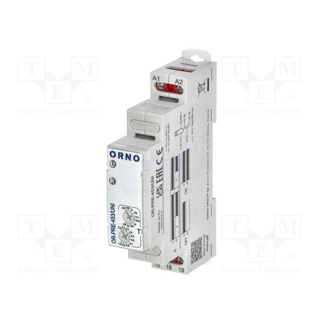 ORNO Timer; 1s÷10days; SPDT; 12÷240VAC; 12÷240VDC