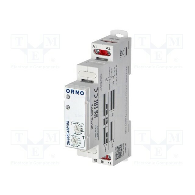ORNO Timer; 1s÷10days; SPDT; 12÷240VAC; 12÷240VDC