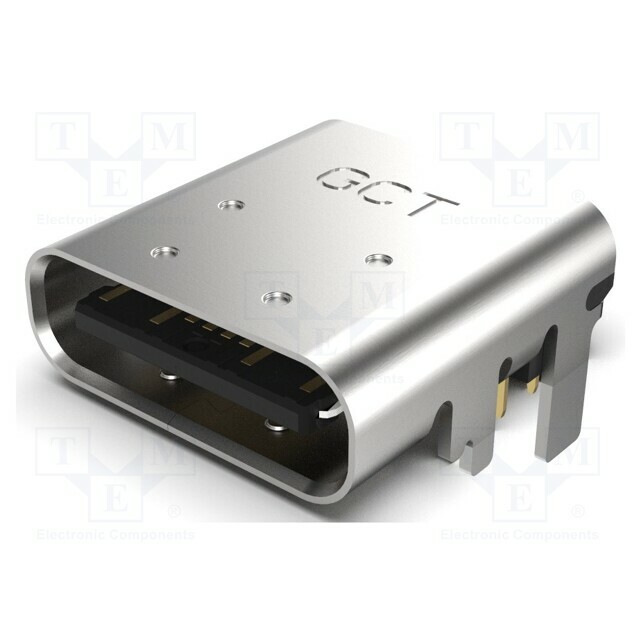 GCT Connector: USB C; socket; THT