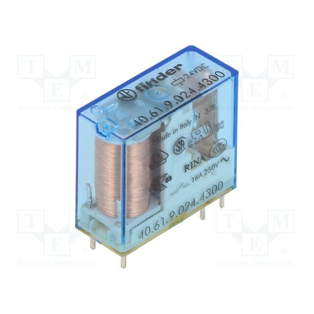 FINDER Relay: electromagnetic; Ucoil: 24VDC; SPST-NO