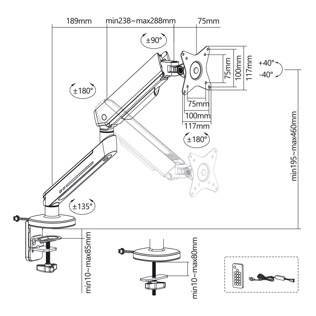 NANO RS NanoRS Gaming Monitor Mount