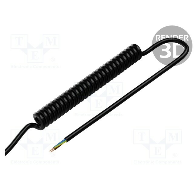 Wire: coiled; H07BQ-F; 3G2.5mm2; unshielded