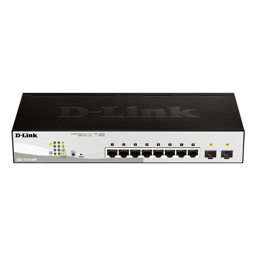 D-LINK Pārslēdzējs DGS-1210-08P 8GE PoE 2SFP