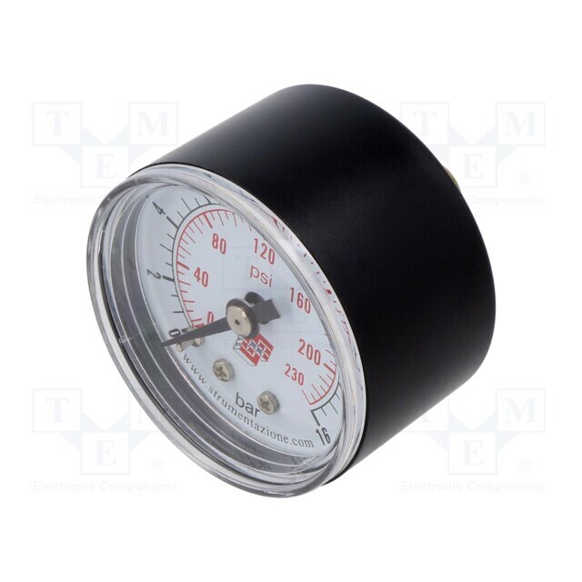 PNEUMAT Manometer; 0÷16bar; rear connection; Thread: