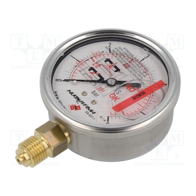 PNEUMAT Glycerin manometer; 0÷6bar; bottom connection