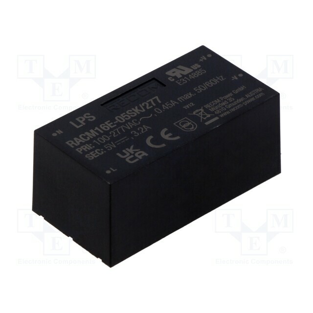 RECOM Converter: AC/DC; 16W; Uin: 85÷305VAC