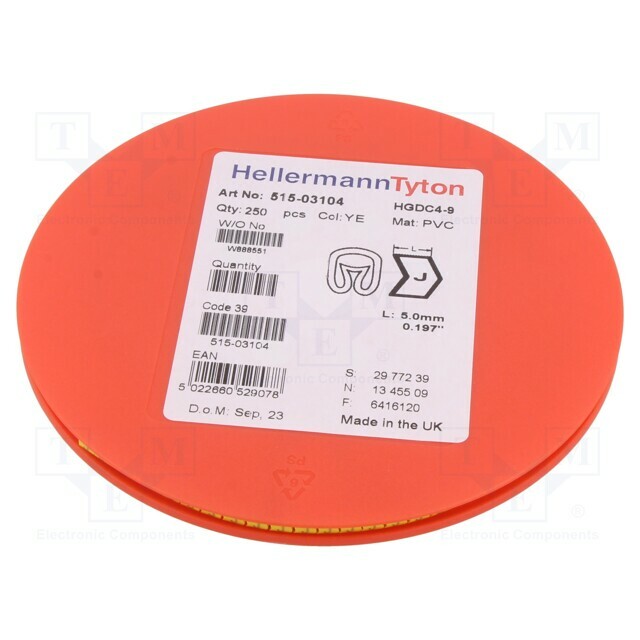 HELLERMANNTYTON Markers; Marking: J; 4÷9mm; PVC