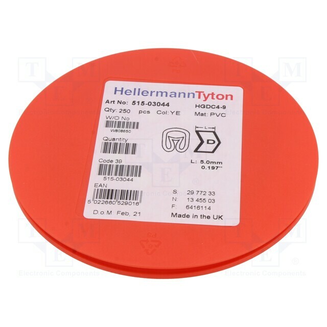HELLERMANNTYTON Markers; Marking: D; 4÷9mm; PVC