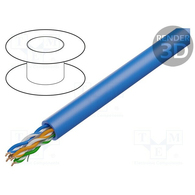 BELDEN Wire; U/UTP; Cat 6; 4x2x23AWG