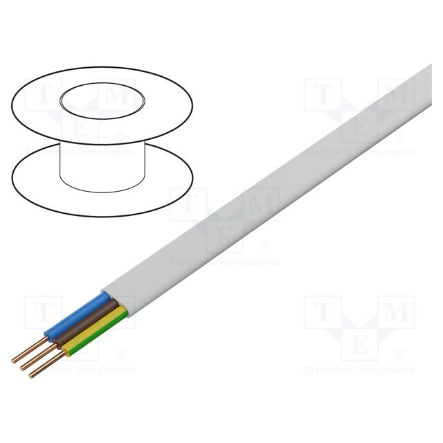 ELEKTROKABEL Wire; YDY; 3G2.5mm2; flat