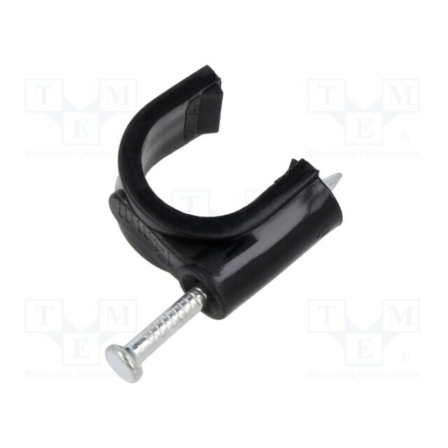 Holder; black; on round cable; 100pcs
