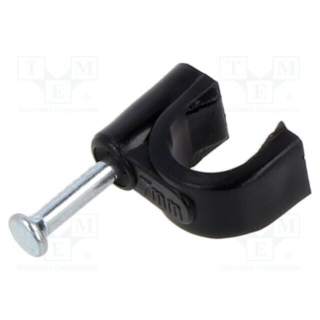 Holder; black; on round cable; 100pcs