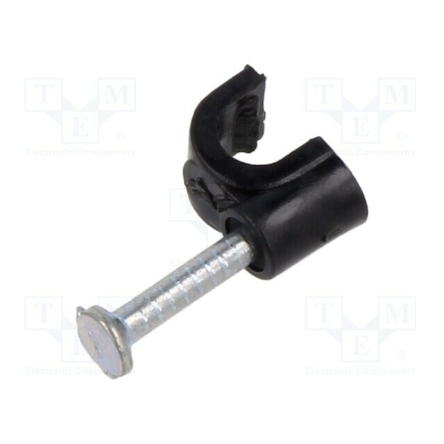 Holder; black; on round cable; 100pcs