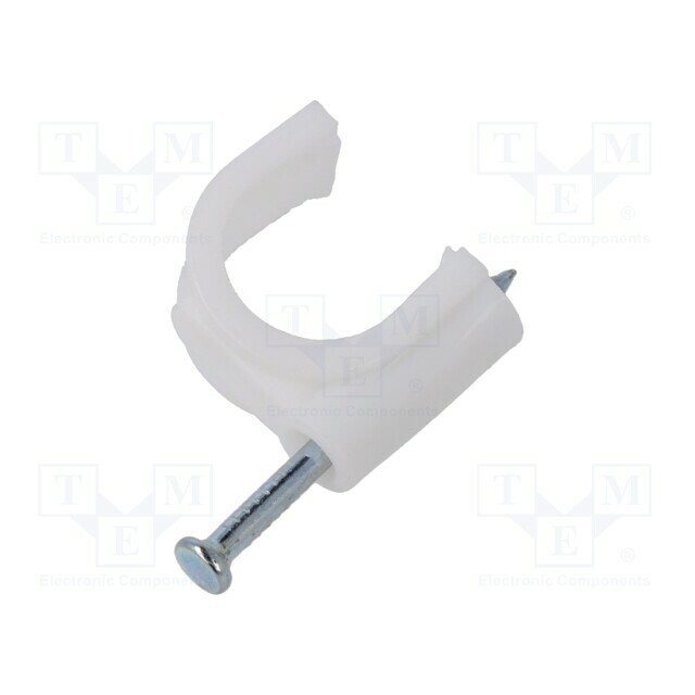 Holder; white; on round cable; 100pcs