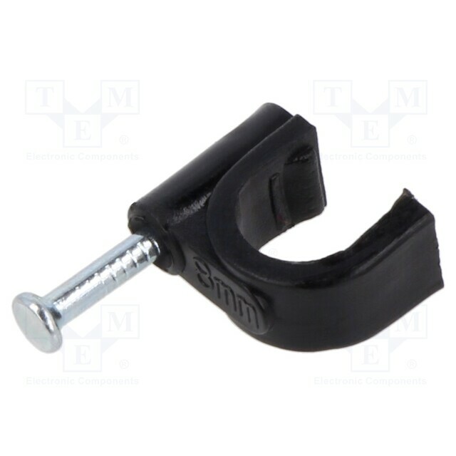 Holder; black; on round cable; 100pcs