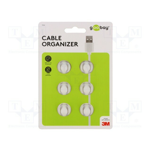 Set of clips; white; Cable P-clips