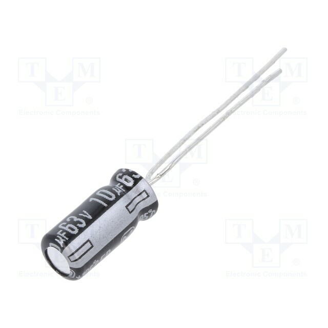 PANASONIC Capacitor: electrolytic; THT; 10uF; 63VDC