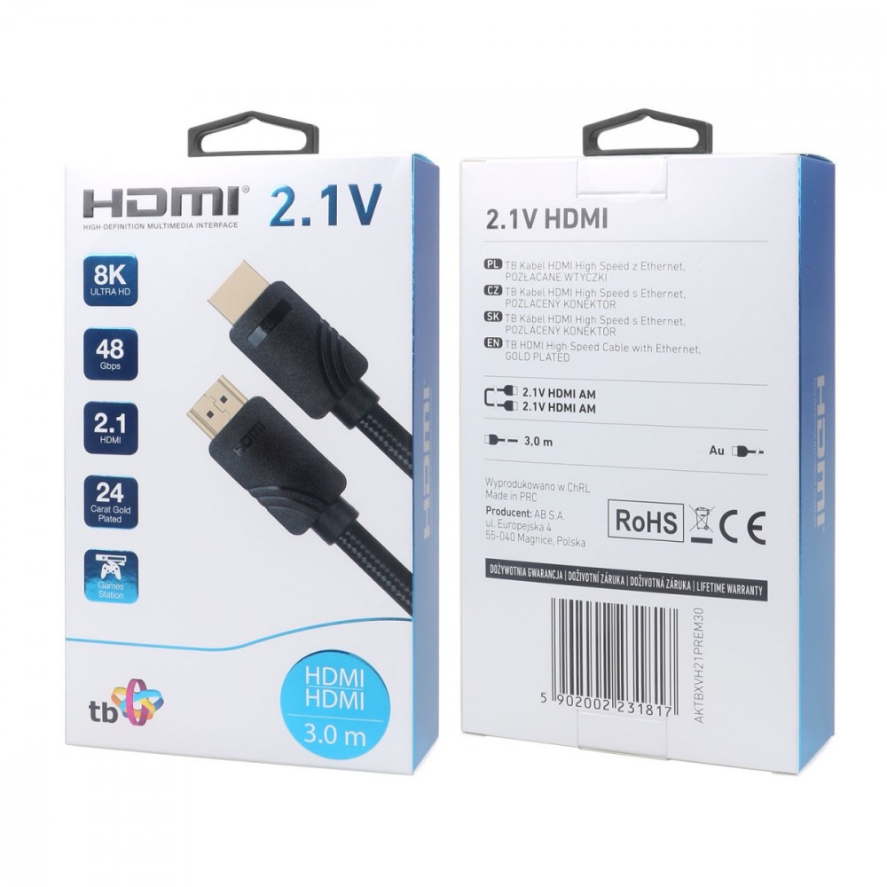 Cable HDMI v 2.1 premium