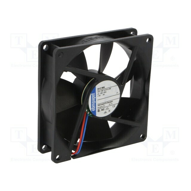 EBM-PAPST Fan: DC; axial; 12VDC; 92x92x25mm