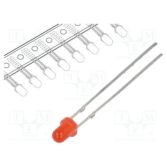 OPTOSUPPLY LED; red; 3mm; 10÷15(typ)-20mcd; 30°