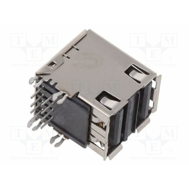 AMPHENOL Connector: USB A; female; THT