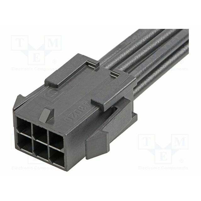 MOLEX PIN: 6; black; gold-plated; 3mm