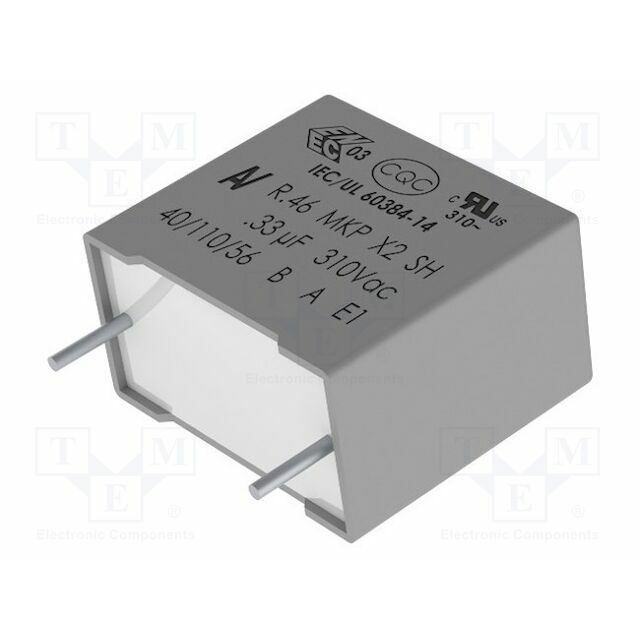 YAGEO Capacitor: polypropylene; X2; 1uF; 22