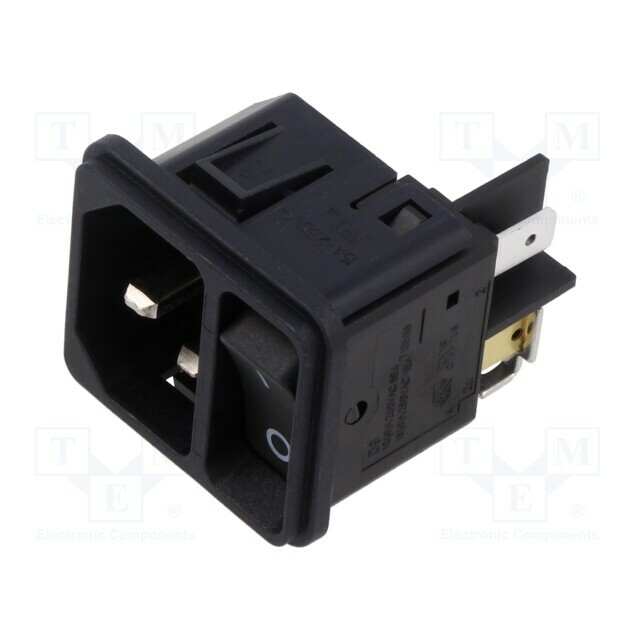 SCHURTER Connector: AC supply; socket; male