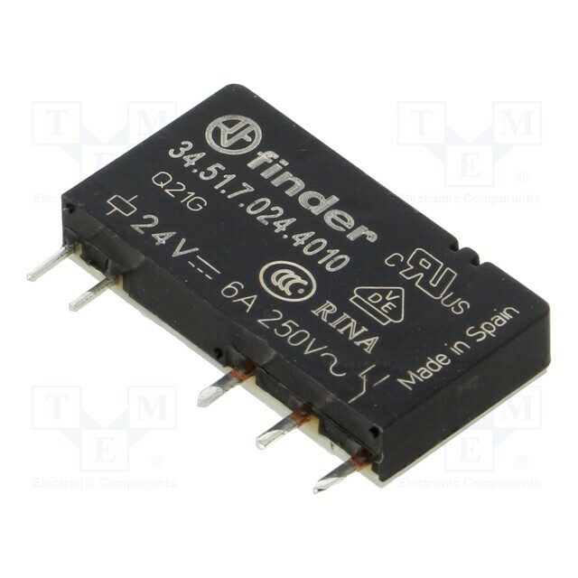 FINDER Relay: electromagnetic; Ucoil: 24VDC; SPDT
