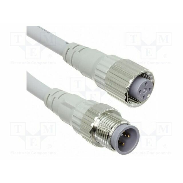 OMRON Cable: for sensors/automation; M12; PIN: