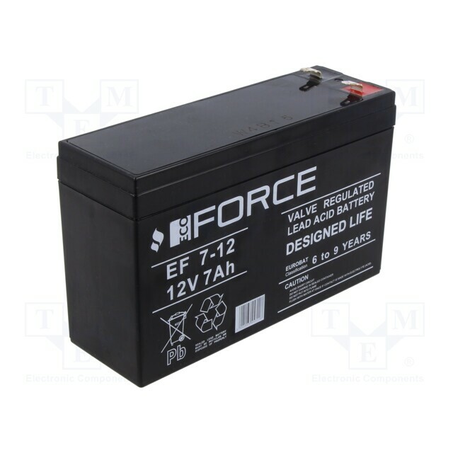 ECO FORCE Re-battery: acid-lead; 12V; 7Ah