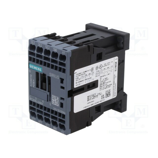 SIEMENS Contactor: 3-pole; NO x3; Auxiliary