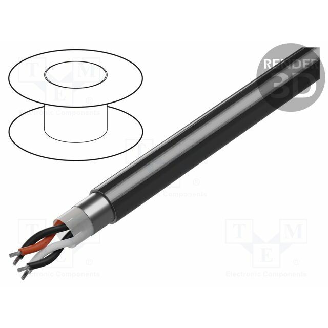 BELDEN Wire; 2x2x24AWG; stranded; Cu; shielded