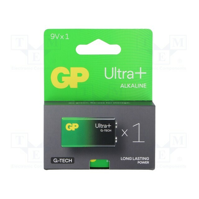 Battery: alkaline; 6F22; 9V; non-rechargeable; 25